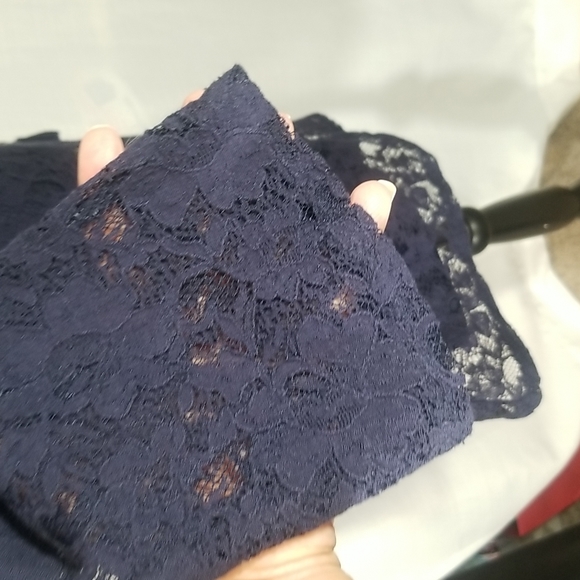 Flying Tomato Navy Blue Long Sleeves Laced Dress. S - Picture 7 of 14